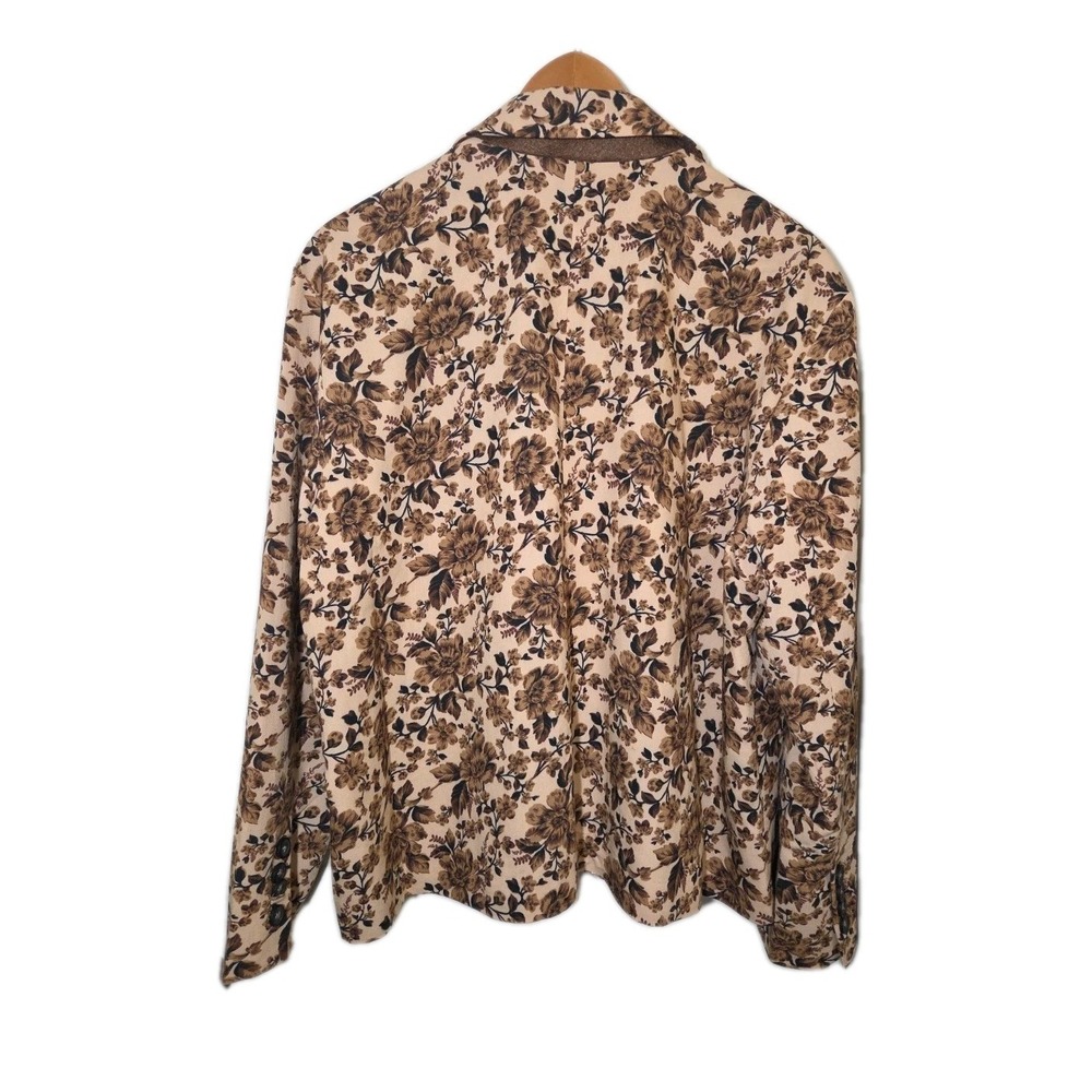 Free People Cali Floral Print Boxy Single Breasted Blazer Sand Sable Size L $168 - Picture 6 of 16